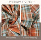 Romanstile Thanksgiving Plaid Ruffled Tablecloth Rectangle 60x84 Inch Rust - Image 4
