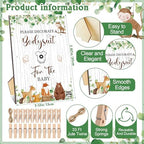 Panitay 126 Pcs Baby Shower DIY Bodysuit Set Bib 25 Blank White Newborn Bodysuit 25 Stencils 24 Marker 1 Sign 50 Pins(Woodland Animals) - Image 3