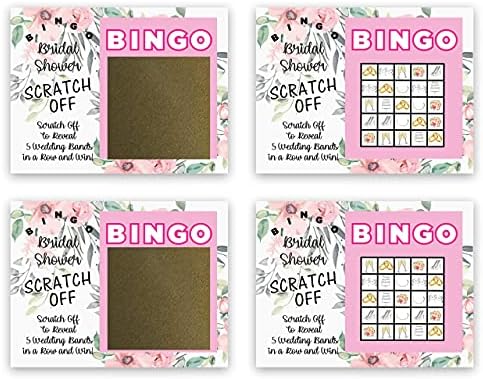 Scratch Off Bridal Wedding Shower Bundle Bridal Bingo Kisses from the Mrs & Make Your Own ScratchNotes - Image 2
