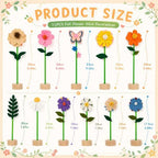 11 PCS Double‑Sided Wildflower Decorations with Wooden Base felt flowers - Image 2