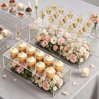 Extra Large 15.5 Inch Acrylic Buffet Risers Stands, 5 PCS Clear Food Risers for Buffet Table, Tiered Rectangle Dessert Table Display Set, Party Food Display for Catering Supplies - Image 5