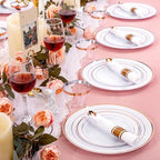 DaYammi 210PCS Rose Gold Plastic Dinnerware Set for 30 Guests - Image 6