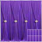 10 Panels Purple Backdrop Curtain for Parties Wedding Wrinkle Free Purple Photo Curtains Backdrop Drapes Fabric Decoration for Birthday Party Photography 50ft(W) x 10ft(H) by Tao-GePartyDecorations