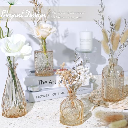 TBWIND 24pcs Amber Glass Bud Vases Set - Image 5