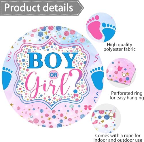 20x10 FT Gender Reveal Backdrop Blue Pink Bear Boy or Girl Background Sign Decorations Banner New Born Baby Shower Baptism Kids Birthday Party Photo Shoot Supplies (Boy or Girl) - Image 4