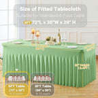 gogoparti 8 Pack Spandex Sage Green Fitted Table Cloth for 6ft Rectangle Tables Sage Green Stretch Tablecloth Table Covers Skirt Banquet Wrinkle Free Tablecloths for Parties Wedding - Image 5