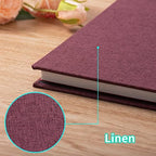 Large Photo Album Self Adhesive 4x6 5x7 6x8 8x10 Pictures Scrapbook Magnetic Album DIY Scrap Book 60 Sticky Pages Linen Cover DIY Photo Album with A Metallic Pen and DIY Accessories(Purple) - Image 5