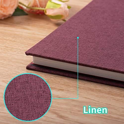 Large Photo Album Self Adhesive 4x6 5x7 6x8 8x10 Pictures Scrapbook Magnetic Album DIY Scrap Book 60 Sticky Pages Linen Cover DIY Photo Album with A Metallic Pen and DIY Accessories(Purple) - Image 5