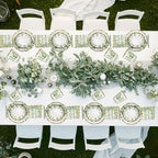 Ziliny 350 Pcs Sage Green Party Supplies Tableware Set Disposable 9'' 7'' Paper Plates 9 oz Cups Cutlery Napkins Dinnerware Set for Wedding, Bridal Birthday Serve 50 (Sage, Green, Gold) - Image 6