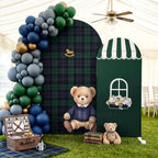 Mindsoft 2 Pcs Preppy Bear Arch Cover, Green, 6ft 7.2ft - Image 7