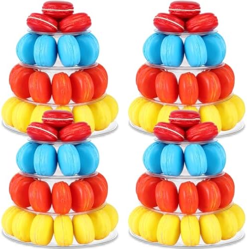 Juexica 4 Pcs Round Macaron Display Tower Stand 4 Tiers by Juexica