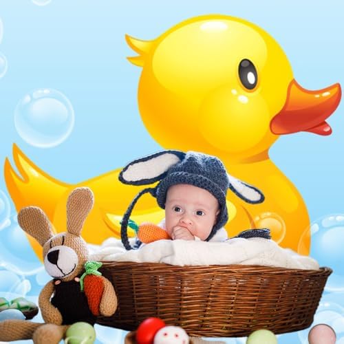 Rubber Duck Backdrop Yellow Duck Themed Baby Shower Background for Photography Swimming Duck Bubbles Child Kids Baby Shower Newborn Birthday Party Decoration Banner Photoshoot Backdrops 20x10ft - Image 4