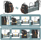 ISMGN Diaper Bag Backpack with Changing Station, Baby Bags for Boys, Black - Image 5