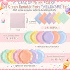 72 Pcs 24 Guests Sprinkle Confetti Party Plates and Napkins - Image 2
