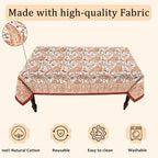 Ridhi Kashmiri Saffron Paisley Hand Block Print Cotton Rectangle Tablecloth 52x72 inch Reusable Table Cover Decorative Everyday Use for Dining Room, Farmhouse, Home Gift for Spring, Summer - Image 7