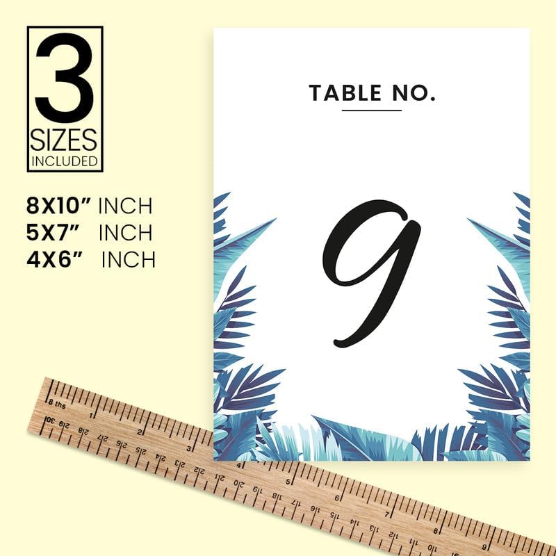 Tropical Leaves Design Table Number Cards Double Sided Party Table Numbers for Reception Baby Shower Anniversary Birthday Bridal Party 4x6 100 Pcs - Image 4