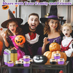 200 Pack Aluminum Cupcake Liners with Lids,Purple Black,Halloween - Image 5