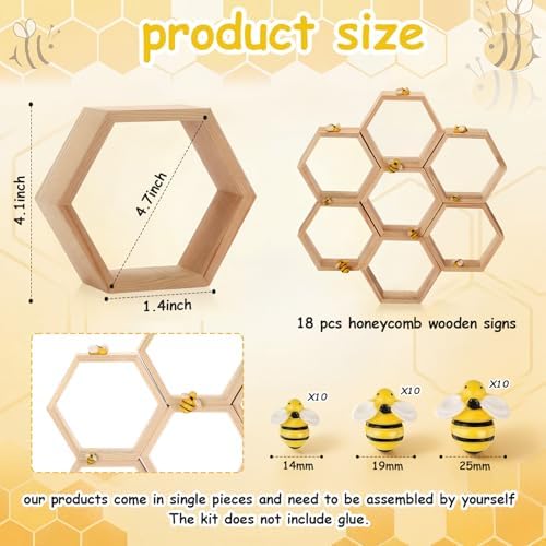 Gerrii 18 Pcs Mini Honeycomb Cupcake Stands, 4.7 x 4.1 x 1.4 Inch, Natural - Image 2