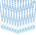 100 Pieces Baby Shower Pacifiers Necklace, Cute Acrylic Pacifier Necklaces for Chupones para Baby Shower Games Charm, Party Favors, Decorations DIY, Gender Reveal Table Scatter(Blue) by XINHUIDALSQ