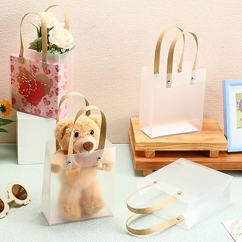 Qilery 50 Small Frosted Gift Bags with Handles, 5.9 x 5.1 x 2.36 Inches - Image 5