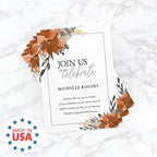Canopy Street Indie Autumn Floral Bridal Shower Personalized Invitations / 25 Boho Custom Invitation With White Envelopes / 5 x 7 Party Invites/Made In The USA - Image 6