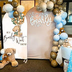 Teddy Bear Arch Backdrop 2.5x6ft We Can Bearly Wait to Meet You Arched Wall Covers Stretchy Background for Party Decorations Green Baby Shower Decor Props NO-75 - Image 4