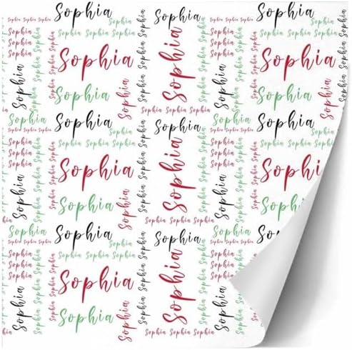 AOFUN Personalized Name Text Wrapping Paper Personalized Name Gift 1St Birthday Wrapping Paper Christmas Wrapping Supplies With Name/Date 5 Rolls 58"" x 23"", Style 31 - Image 3