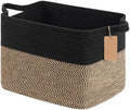 Goodpick 50L Large Woven Storage Basket for Organizing, Black & Jute by Goodpick