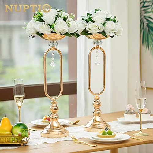 NUPTIO White Flower Centerpieces for Wedding Tables, Artificial Flower Ball - Image 2