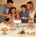 10PCS Gold Cake Stand Set, Metal Dessert Table Display Set with Cupcake Stand, Cake Displays Stands, Cake Riser Stand for Wedding Party Birthday Baby Shower Celebration - Image 7