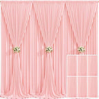 6 Panels Blush Pink Backdrop Curtain for Parties Baby Shower Wrinkle Free Pink Photo Curtains Backdrop Drapes Fabric Decoration for Wedding Birthday Party 30ft(W) x 10ft(H) by Tao-GePartyDecorations