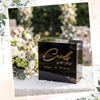 Ripeng Acrylic Black Wedding Card Box with Lock, Wedding Reception Decor - Image 4