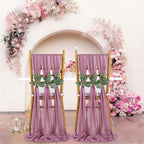 QueenDream Purple Sashes Wedding Chair Decorations: 24PCS Tulle Cover Bands Aisle Sheer Chair Bows for Indoor Outdoor Ceremony Banquet - Image 4