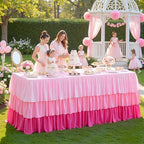 Pink Tablecloths for 6 Foot Rectangle Tables, 6ft Pastel Gradient Pink - Image 4