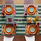 Tudomro Striped Tablecloth, Rectangle, Forest, Mint Green, 60'' X 120'' - Image 5