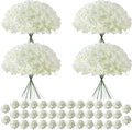 120Pcs White Hydrangea Artificial Flowers Bulk，Realistic Silk Fake Flowers with Stems，Faux Hydrangea Flowers for Wedding Home Decor Centerpieces Living Room Garden Party Baby Shower Decoration by Cherica