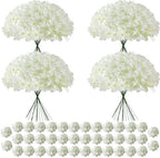 120Pcs White Hydrangea Artificial Flowers Bulk，Realistic Silk Fake Flowers with Stems，Faux Hydrangea Flowers for Wedding Home Decor Centerpieces Living Room Garden Party Baby Shower Decoration by Cherica