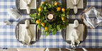 DII Buffalo Check Collection, Classic Farmhouse Tablecloth, 70" Round, Stonewash Blue - Image 6
