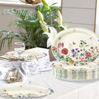 Greencian 50Pcs Vintage Wild Flower Large Oval Paper Plates 12 x 10 Inch - Image 5