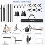 EMART Photo Backdrop Stand, 6.9x10ft Back Drop Stand for Party, Photography - Image 7