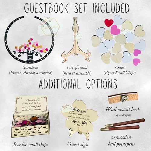 Cherry Blossom Wedding Guest Book Alternative Wooden Tree Drop Box Frame - Image 5