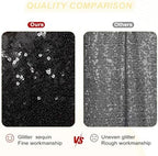 PartyDelight Black Sequin Table Skirt 14ft Long x 30 Inch High - Image 4