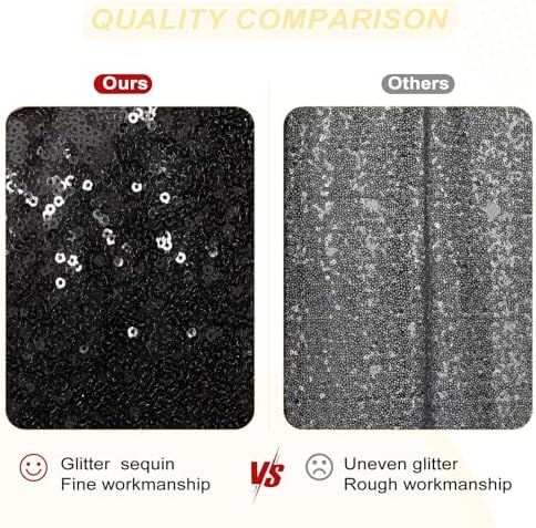 PartyDelight Black Sequin Table Skirt 14ft Long x 30 Inch High - Image 4