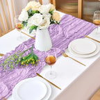18 Pack Lilac Purple Cheesecloth Table Runner 21.5x120 Inch,Semi Sheer Boho Gauze Cheese Cloth Fabric Table Runners 10 FT Long for Wedding Party Baby Shower Birthday Home Decor - Image 2