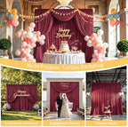 Gallety Red Backdrop Curtain for Wedding, Polyester Photo Backdrop Drapes - 40FT x 10FT Cloth Backdrop Curtain for Celebration,Stage, Social Events, Graduation,Engagement Party Decorations - Image 4