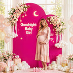 Hot Pink Arch Backdrop Cover for Wedding, 7.2FT 6FT Set of 2 Stretchy Spandex Fitted Arch Stand Cover for Baby Shower, Birthday Party Decor, Chiara Backdrop Cover with Double-Sided Design - Image 2