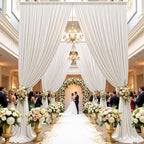 20ft×15ft Ivory Backdrop Curtain for Wedding Parties - Image 2