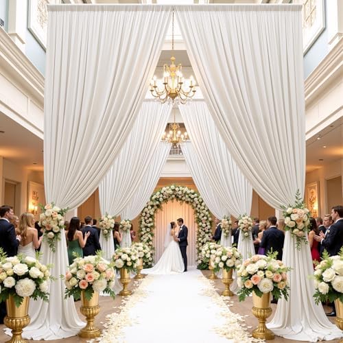 20ft×15ft Ivory Backdrop Curtain for Wedding Parties - Image 2