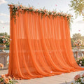 10ft×10ft Wrinkle Free Orange Backdrop Curtain Drapes, 2 Panels 5ftx10ft Sheer Tulle Chiffon Backdrop Panels Curtains for Wedding Baby Shower Birthday Party Stage Photo Home Decorations by Unknown