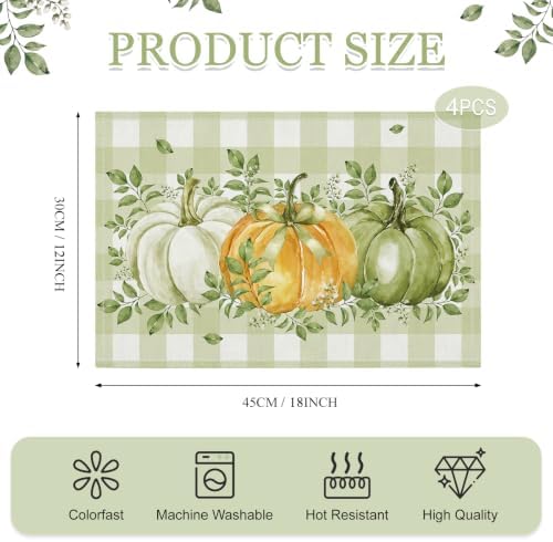 MEHOFOND Fall Pumpkin Baby Shower Backdrop Balloon Arch Kit, with 100 Pack napkins, Fall Pumpkin Placemats Set of 4 - Image 3